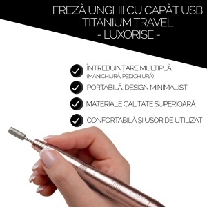 Freza Unghii cu Capat USB Titanium Travel - LUXORISE, Gold - Img 8