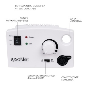 Freza unghii profesionala XPRESS FORCE - LUXORISE, 30000 RPM, Alb - Img 6