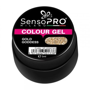 Gel UV Colorat Gold Goddess 5ml, SensoPRO Milano - Img 2