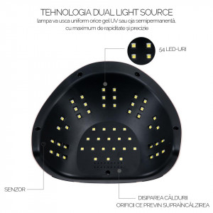Lampa UV LED pentru doua maini 140W INFINITY PRO - LUXORISE, Pink - Img 4