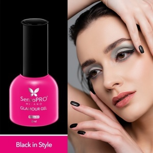 Oja Semipermanenta Glamour Gel SensoPRO Milano - #02 Black in Style, 8ml - Img 2