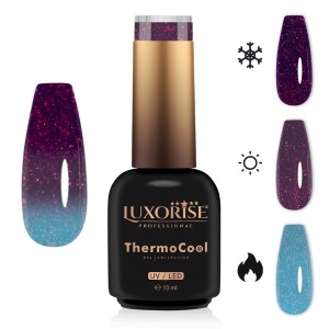 Oja Semipermanenta Termica 3 Culori LUXORISE ThermoCool, Cosmic Sheen 10ml