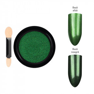 Pigment Unghii LUXORISE Mirror Powder, Lucky Green - Img 2