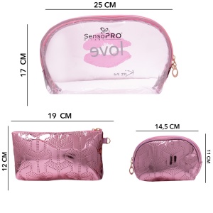 Portfard Travel SensoPRO Milano, Pink Glam, set 3 buc - Img 2