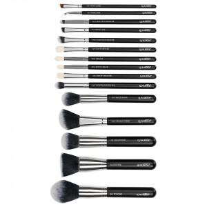 Set 15 Pensule Machiaj Profesionale LUXORISE Brilliance Platinum + Borseta CADOU - Img 3