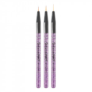 Set 3 Pensule Nail Art pentru linii fine SensoPRO Milano, Purple