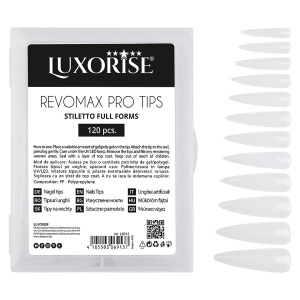 Tipsuri Reutilizabile REVOMAX PRO TIPS LUXORISE Stiletto Full Forms pentru Polygel si gel, 120 buc - Img 4