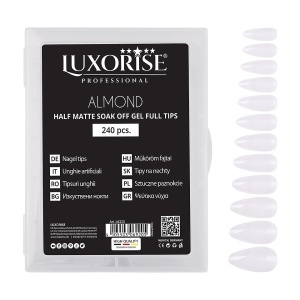 Tipsuri Unghii Dizolvabile Migdala Soak Off - Half Matte Full Nail, 240 buc - Img 3