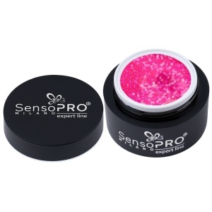 Gel Constructie Unghii Expert Line FrostedConfetti, SensoPRO Milano - Berry 15ml - Img 2