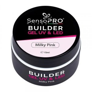 Gel Constructie Unghii SensoPRO Milano - Milky Pink 15ml - Img 2
