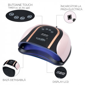 Lampa UV LED pentru doua maini 140W INFINITY PRO - LUXORISE, Pink - Img 5