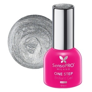 Oja Semipermanenta One Step Brilliant Gel SensoPRO Milano - #75 Silver Time, 8ml