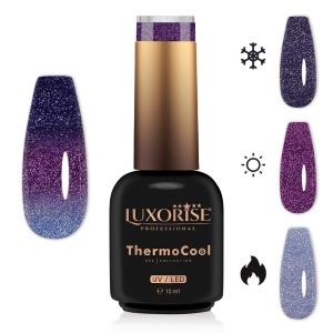 Oja Semipermanenta Termica 3 Culori LUXORISE ThermoCool, Frozen Grape 10ml - Img 1