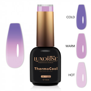 Oja Semipermanenta Termica 3 Culori LUXORISE ThermoCool, Silent Lilac 10ml - Img 2