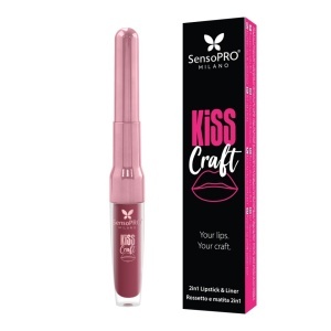 Ruj lichid si creion de buze 2in1 Kiss Craft SensoPRO Milano, Ruby - Img 3