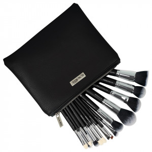 Set 15 Pensule Machiaj Profesionale LUXORISE Brilliance Platinum + Borseta CADOU - Img 4