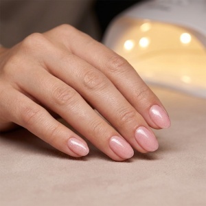 Shimmer Rubber Base SensoPRO Milano 10ml, Musical Rose Shimmer Green #15 - Img 2