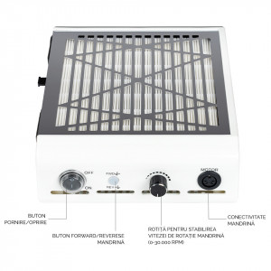 Aspirator praf unghii cu Freza 2 in 1 SmartPRO Energy 60W - LUXORISE - Img 5