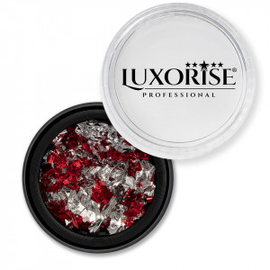 Foita Unghii Unique Red & Silver #08, LUXORISE - Img 2