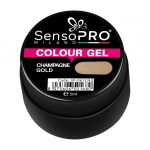 Gel UV Colorat Champagne Gold 5ml, SensoPRO Milano - Img 2