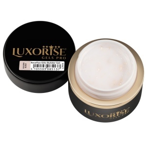 Gel UV Constructie Unghii RevoFlex Glitz LUXORISE 15ml, Golden Burst - Img 2