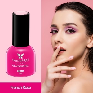 Oja Semipermanenta Glamour Gel SensoPRO Milano - #45 French Rose, 8ml - Img 2