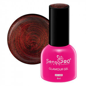 Oja Semipermanenta Glamour Gel SensoPRO Milano - #53 Sparkle Red, 8ml