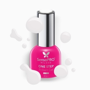 Oja Semipermanenta One Step Brilliant Gel SensoPRO Milano - #01 Charming White, 8ml - Img 2