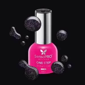 Oja Semipermanenta One Step Brilliant Gel SensoPRO Milano - #81 Black Jeweles, 8ml - Img 2