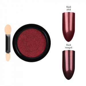 Pigment Unghii LUXORISE Mirror Powder, Red Velvet - Img 2