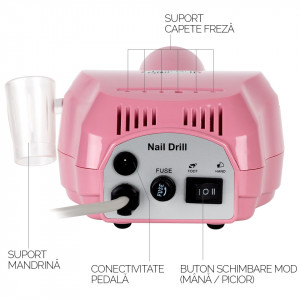 Pila electrica profesionala PowerPRO Elite - LUXORISE , 30.000 RPM, Pink - Img 7