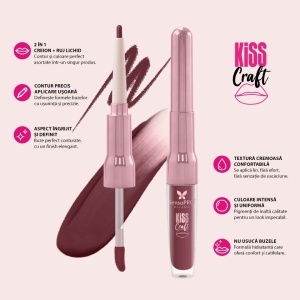 Ruj lichid si creion de buze 2in1 Kiss Craft SensoPRO Milano, Ruby - Img 7