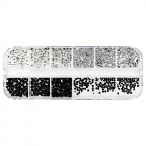 Strasuri Unghii Disco Black & White, LUXORISE - Img 2