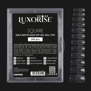 Tipsuri Unghii Dizolvabile Square Soak Off - Half Matte Full Nail, 240 buc - Img 2