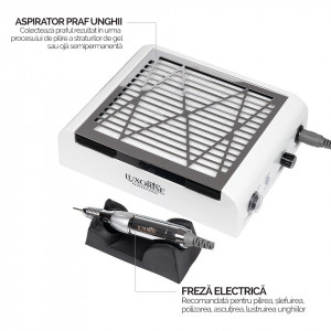 Aspirator praf unghii cu Freza 2 in 1 SmartPRO Energy 60W - LUXORISE - Img 6