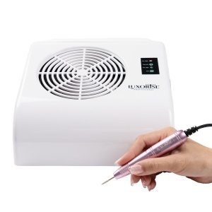 Aspirator praf unghii cu Freza Electrica Tornado Supreme 40W Rose Pink- LUXORISE , alb - Img 2