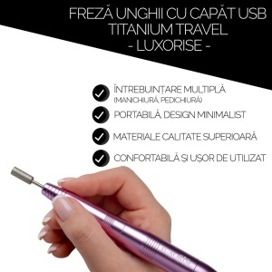 Freza Unghii cu Capat USB Titanium Travel - LUXORISE, Rose - Img 10