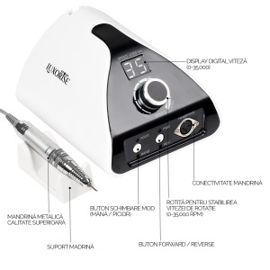 Freza unghii profesionala Energy Elite - LUXORISE , 35.000 RPM, White - Img 7