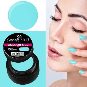 Gel UV Colorat Neon Turquoise 5ml, SensoPRO Milano - Img 2