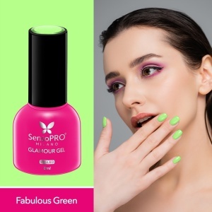Oja Semipermanenta Glamour Gel SensoPRO Milano - #101 Fabulous Green, 8ml - Img 2