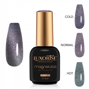 Oja Semipermanenta LUXORISE MAGNETICA - ThermoCharm, Cosmic Cobalt 10ml - Img 2