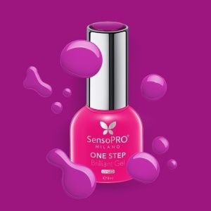 Oja Semipermanenta One Step Brilliant Gel SensoPRO Milano - #63 Imperial Fuchsia, 8ml - Img 2