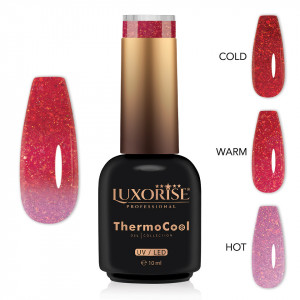 Oja Semipermanenta Termica 3 Culori LUXORISE ThermoCool, Blushing Kiss 10ml
