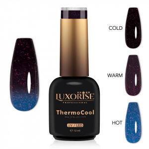 Oja Semipermanenta Termica 3 Culori LUXORISE ThermoCool, Cosmic Sheen 10ml - Img 2