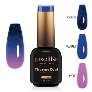 Oja Semipermanenta Termica 3 Culori LUXORISE ThermoCool, Couture Lavender 10ml - Img 2