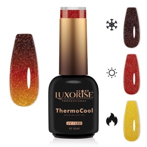 Oja Semipermanenta Termica 3 Culori LUXORISE ThermoCool, Sunset Sage 10ml