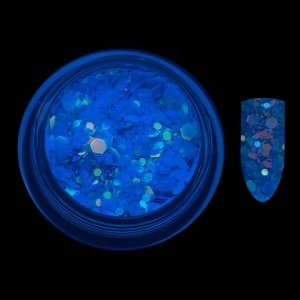 Paiete Unghii Neon Fluorescent LUXORISE, Blue - Img 3