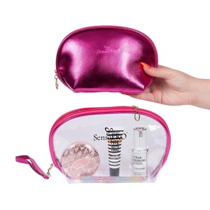 Portfard Travel Transparent & Fuchsia, SensoPRO Fiesta, set 2 buc - Img 2