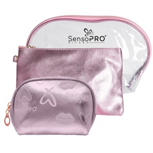 Portfard Travel Transparent & Pink, SensoPRO Liberty, set 3 buc - Img 1