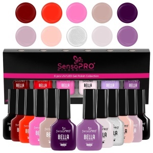 Set 10 Oje Semipermanente, Base Coat & Top Coat BELLA SensoPRO Milano, Timeless Elegance